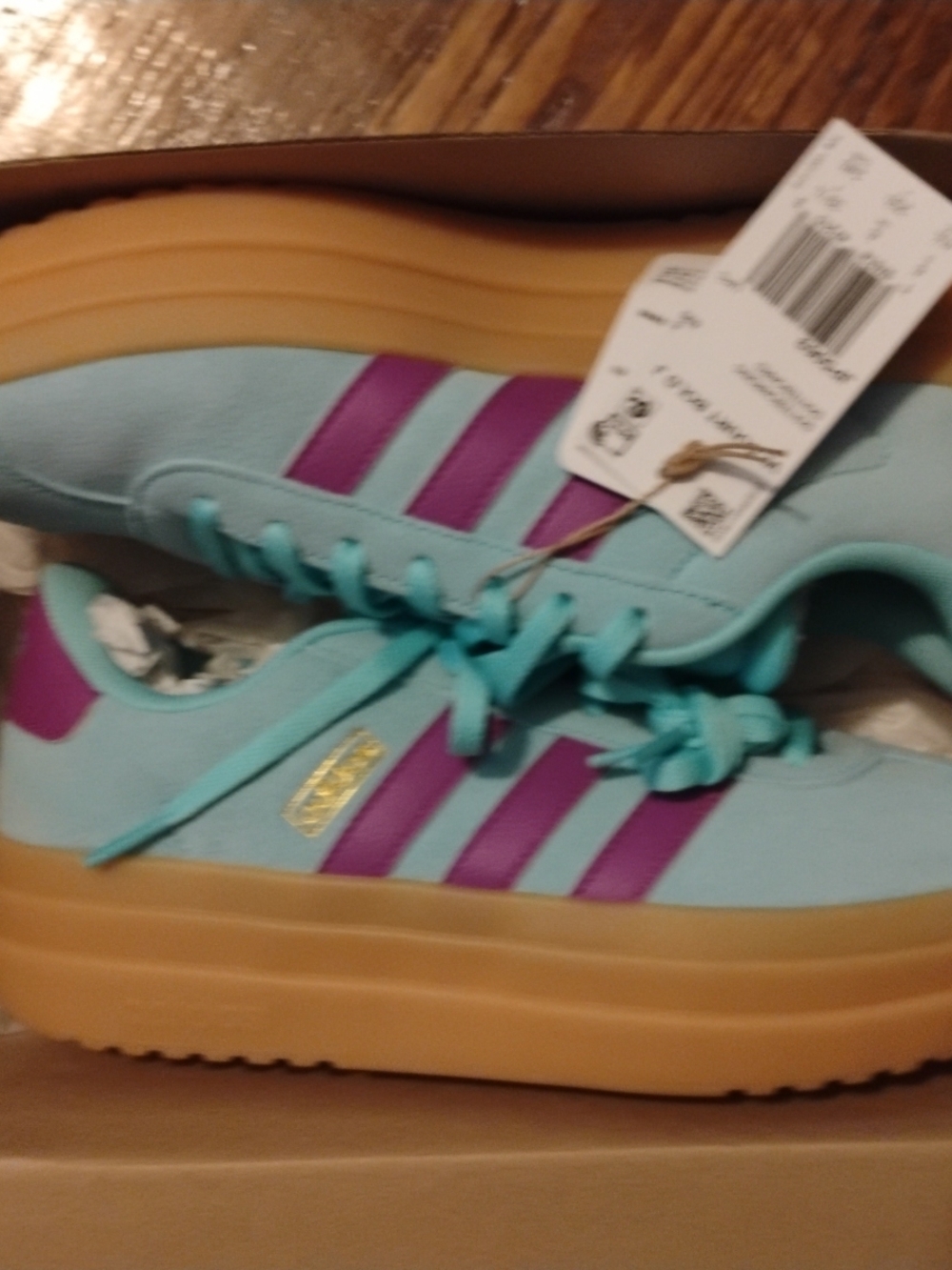 Adidas Aqua Blue & Purple Platform Sneakers